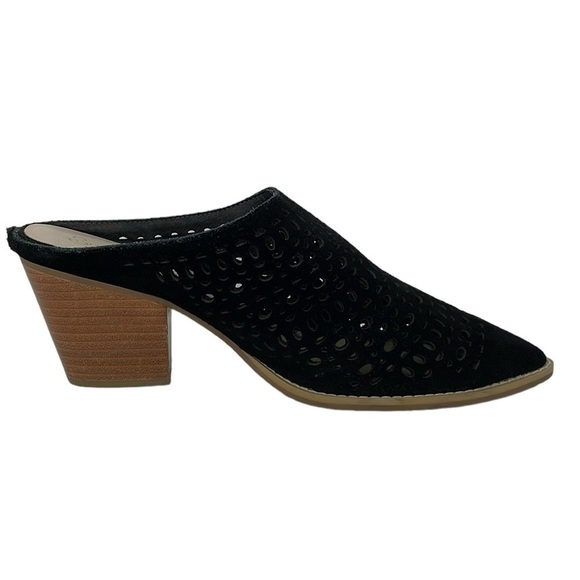 Seychelles Mule Women's 9.5 Black Cut Out Heels Shoes Pointed Toe - Picture 9 of 13